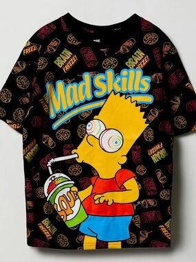 Mad Skills Bart Simpson Graphic Tee - Black/Yellow